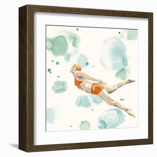 Poolside Party - Dive-Aurora Bell-Framed Giclee Print