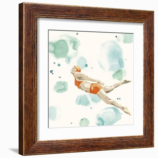 Poolside Party - Dive-Aurora Bell-Framed Giclee Print