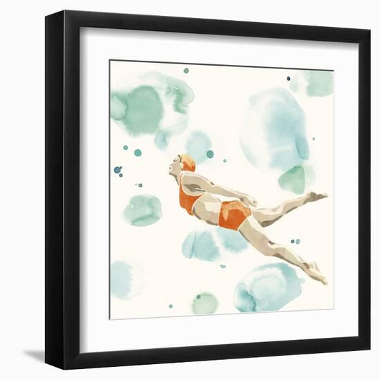 Poolside Party - Dive-Aurora Bell-Framed Giclee Print