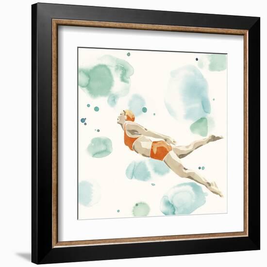 Poolside Party - Dive-Aurora Bell-Framed Giclee Print