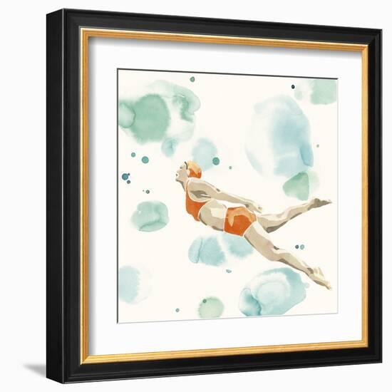 Poolside Party - Dive-Aurora Bell-Framed Giclee Print