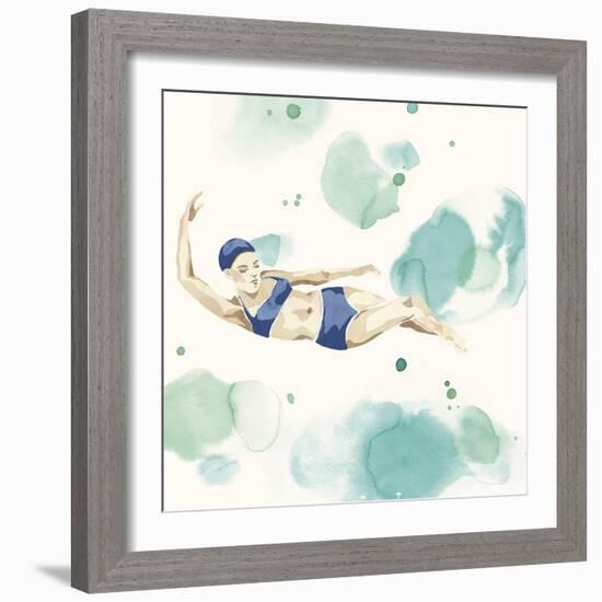 Poolside Party - Glide-Aurora Bell-Framed Giclee Print
