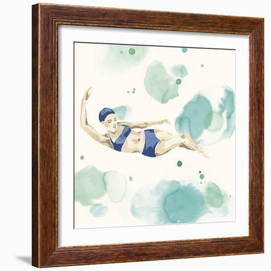 Poolside Party - Glide-Aurora Bell-Framed Giclee Print