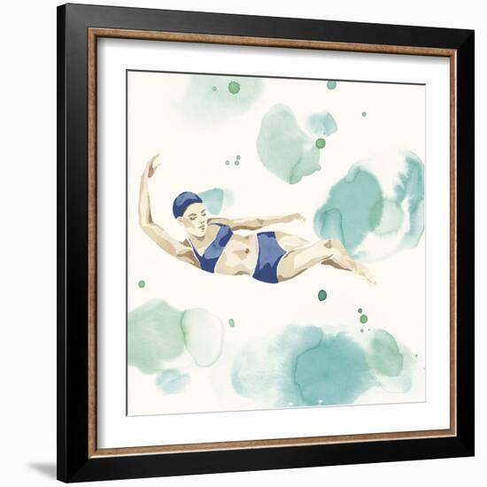 Poolside Party - Glide-Aurora Bell-Framed Giclee Print