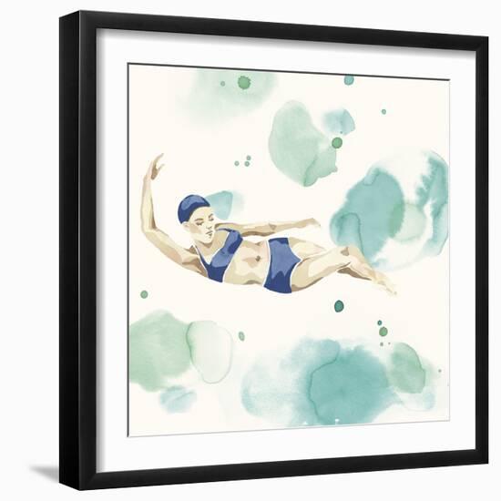 Poolside Party - Glide-Aurora Bell-Framed Giclee Print