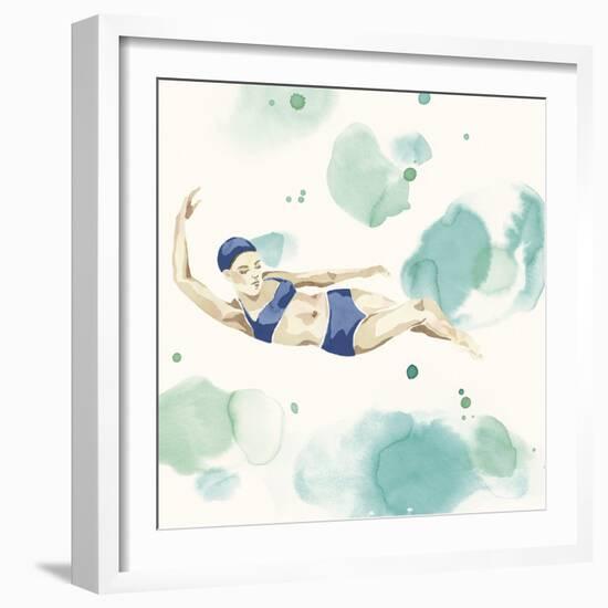 Poolside Party - Glide-Aurora Bell-Framed Giclee Print