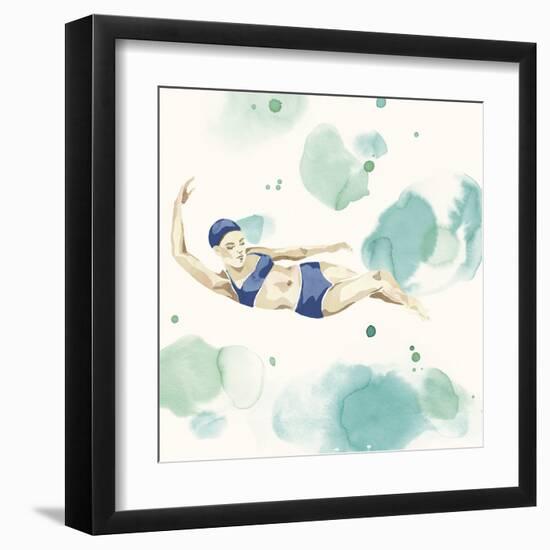 Poolside Party - Glide-Aurora Bell-Framed Giclee Print