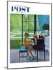 "Poolside Piano Practice," Saturday Evening Post Cover, June 11, 1960-George Hughes-Mounted Giclee Print