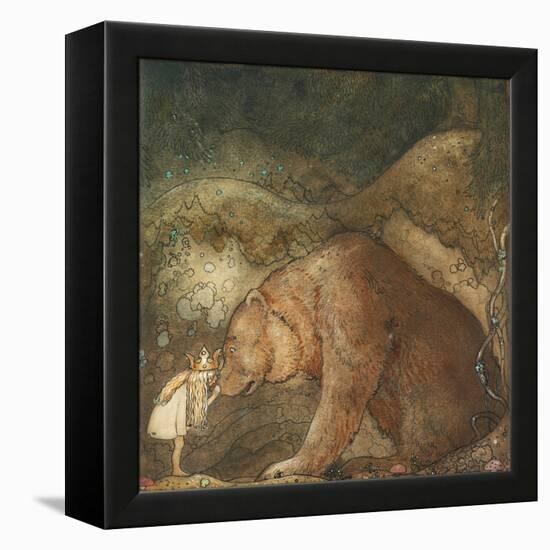 Poor Little Bear!, 1912 (W/C & Tempera on Paper)-John Bauer-Framed Premier Image Canvas