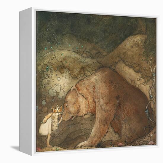 Poor Little Bear!, 1912 (W/C & Tempera on Paper)-John Bauer-Framed Premier Image Canvas