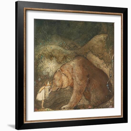 Poor Little Bear!, 1912 (W/C & Tempera on Paper)-John Bauer-Framed Giclee Print