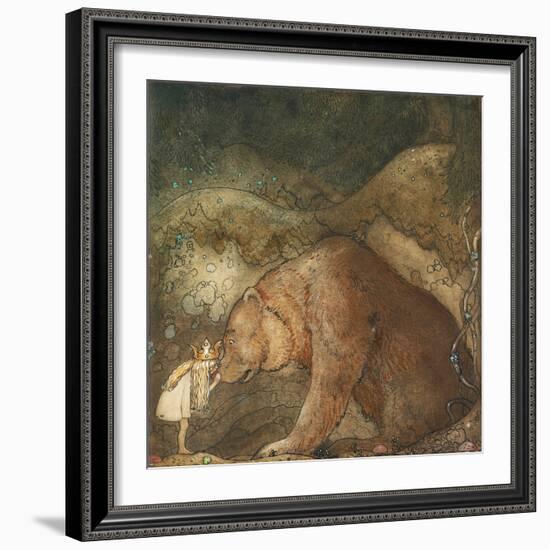 Poor Little Bear!, 1912 (W/C & Tempera on Paper)-John Bauer-Framed Giclee Print