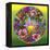 Pop Art Circle Flowers 615-Howie Green-Framed Premier Image Canvas