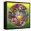 Pop Art Circle Flowers 615-Howie Green-Framed Premier Image Canvas