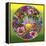 Pop Art Circle Flowers 615-Howie Green-Framed Premier Image Canvas