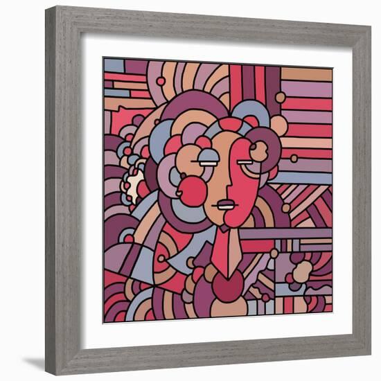 Pop Art Deco Face 116-Howie Green-Framed Giclee Print