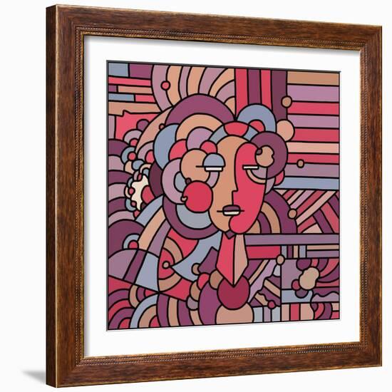 Pop Art Deco Face 116-Howie Green-Framed Giclee Print