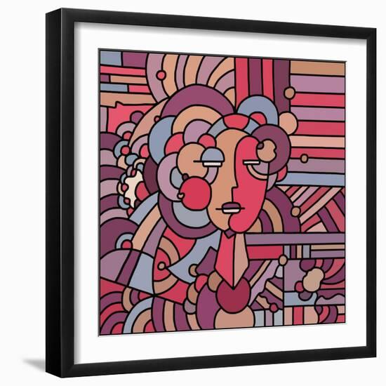 Pop Art Deco Face 116-Howie Green-Framed Giclee Print