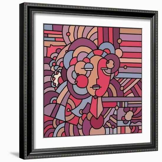 Pop Art Deco Face 116-Howie Green-Framed Giclee Print