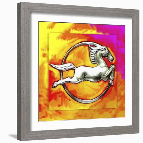 Pop-Art Deco Horse Circle-Howie Green-Framed Giclee Print