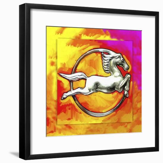 Pop-Art Deco Horse Circle-Howie Green-Framed Giclee Print