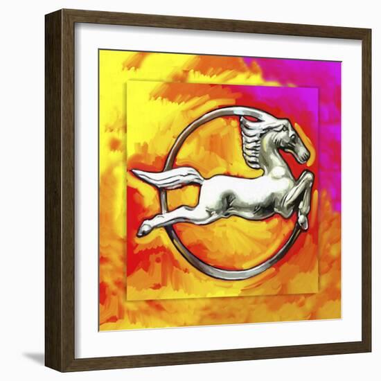 Pop-Art Deco Horse Circle-Howie Green-Framed Giclee Print