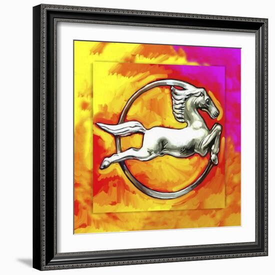 Pop-Art Deco Horse Circle-Howie Green-Framed Giclee Print