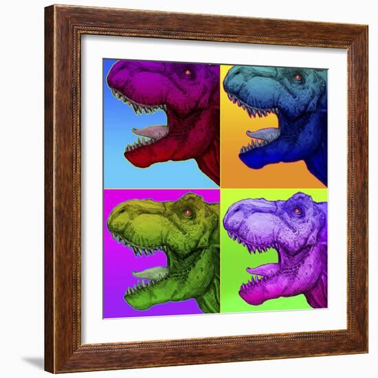 Pop Art Dinosaurs 1-Howie Green-Framed Giclee Print