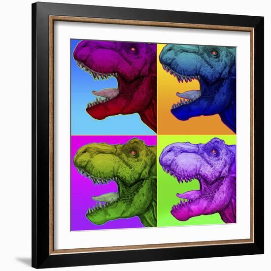 Pop Art Dinosaurs 1-Howie Green-Framed Giclee Print