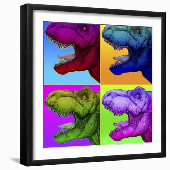 Pop Art Dinosaurs 1-Howie Green-Framed Giclee Print