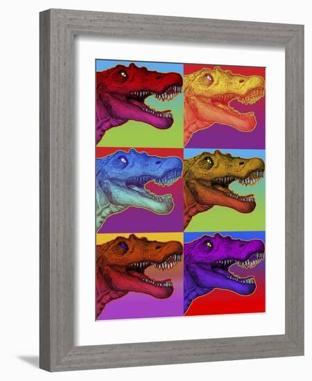 Pop Art Dinosaurs 2-Howie Green-Framed Giclee Print