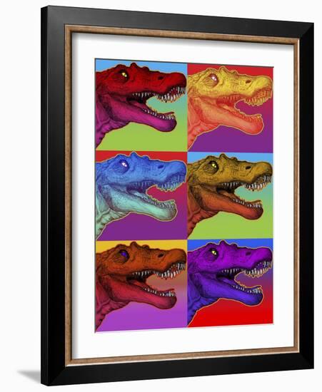 Pop Art Dinosaurs 2-Howie Green-Framed Giclee Print
