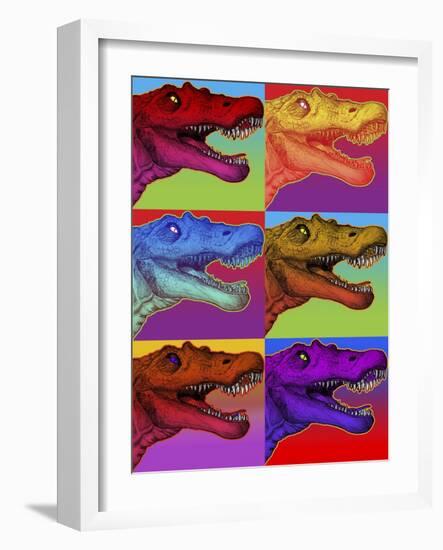 Pop Art Dinosaurs 2-Howie Green-Framed Giclee Print