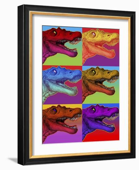 Pop Art Dinosaurs 2-Howie Green-Framed Giclee Print