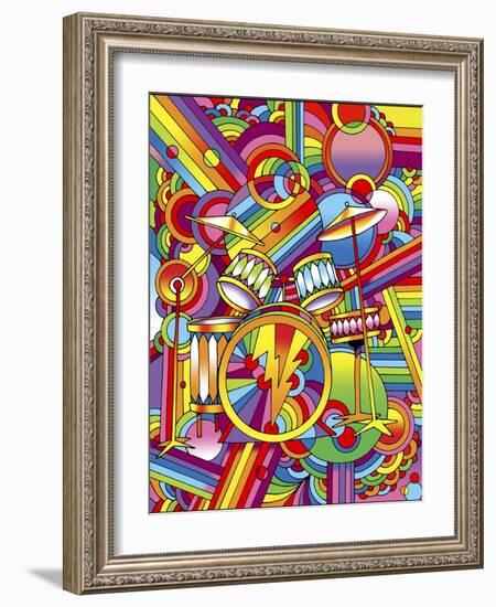 Pop Art Drums-Howie Green-Framed Giclee Print