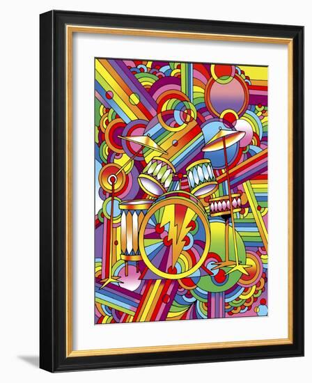 Pop Art Drums-Howie Green-Framed Giclee Print