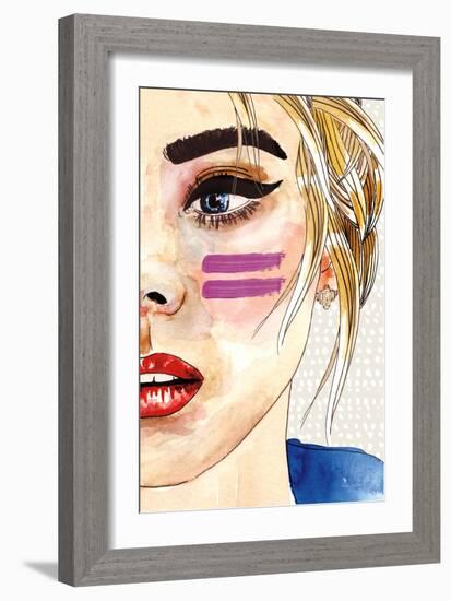 Pop Art Girl-Mercedes Lopez Charro-Framed Art Print