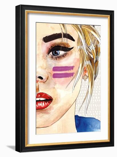 Pop Art Girl-Mercedes Lopez Charro-Framed Art Print