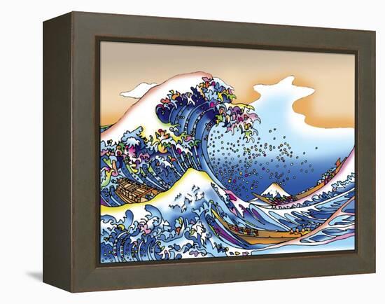 Pop Art Great Wave-Howie Green-Framed Premier Image Canvas