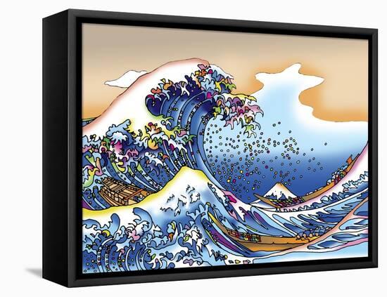 Pop Art Great Wave-Howie Green-Framed Premier Image Canvas