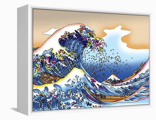 Pop Art Great Wave-Howie Green-Framed Premier Image Canvas