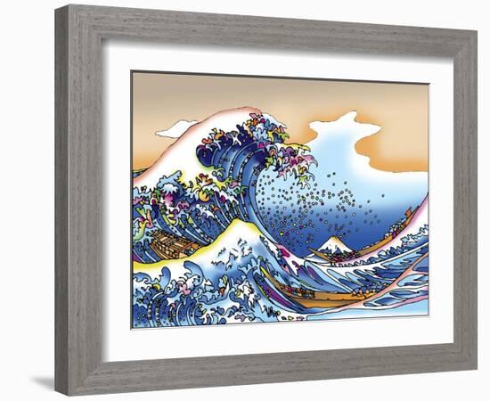 Pop Art Great Wave-Howie Green-Framed Giclee Print