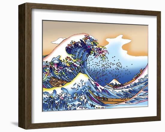 Pop Art Great Wave-Howie Green-Framed Giclee Print