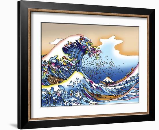 Pop Art Great Wave-Howie Green-Framed Giclee Print