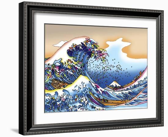 Pop Art Great Wave-Howie Green-Framed Giclee Print