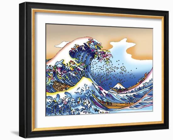 Pop Art Great Wave-Howie Green-Framed Giclee Print