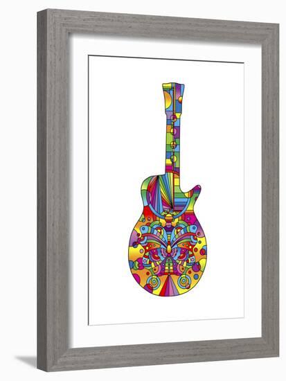 Pop Art Guitar Butterfly-Howie Green-Framed Giclee Print