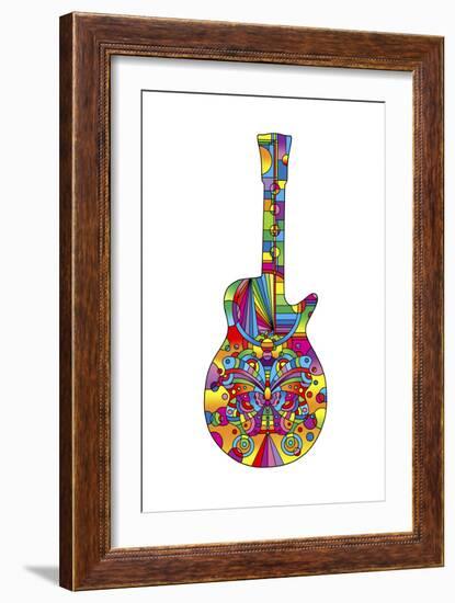 Pop Art Guitar Butterfly-Howie Green-Framed Giclee Print