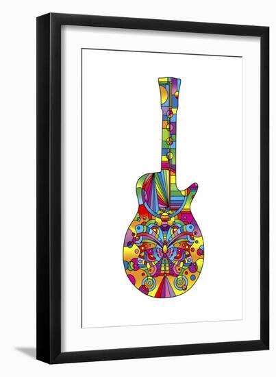 Pop Art Guitar Butterfly-Howie Green-Framed Giclee Print