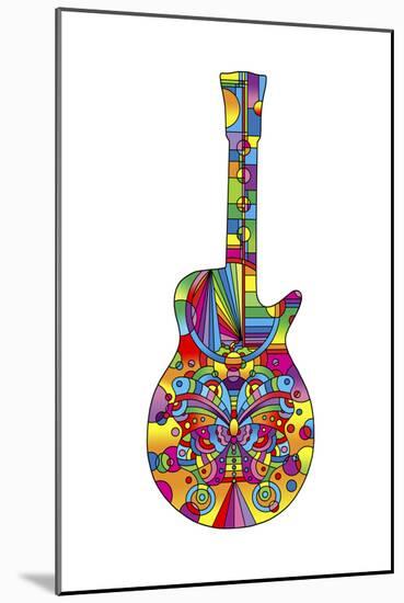 Pop Art Guitar Butterfly-Howie Green-Mounted Giclee Print